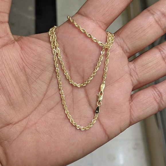 10kt Real Gold Rope Chain 2mm 16 Inches - Picture 3 of 8